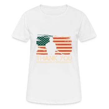 American Flag Thank you Veterans Proud Veteran USA - Women's Breathable T-Shirt - white - Front - AI Model Female 172 dark (172cm)