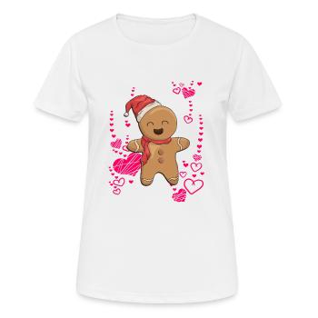 Gingerbread with hearts delicious - Women's Breathable T-Shirt - white - Front - AI Model Female 172 dark (172cm)