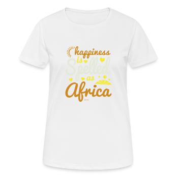 Le bonheur est orthographié comme l’Afrique - T-shirt respirant Femme - blanc - Devant - AI Model Female 172 dark (172cm)