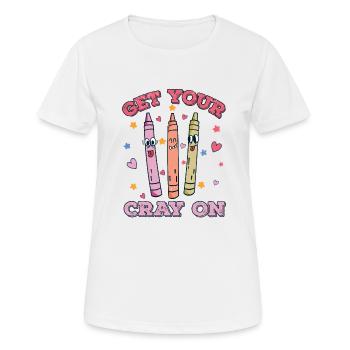 Enseignant du primaire Éducateur de maternelle - T-shirt respirant Femme - blanc - Devant - AI Model Female 172 dark (172cm)