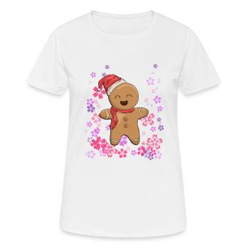 pain d’épices sucré avec des fleurs - T-shirt respirant Femme - blanc - Devant - AI Model Female 172 dark (172cm)