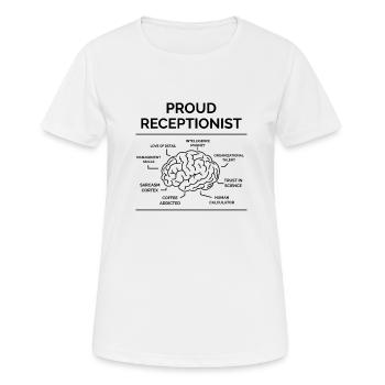 Réceptionniste - T-shirt respirant Femme - blanc - Devant - AI Model Female 172 dark (172cm)