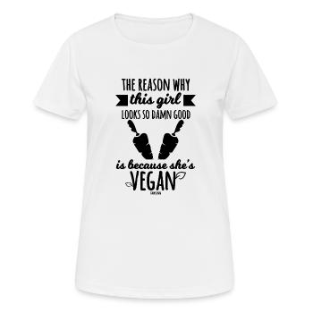 vegane Mutter Mädchen Vegetarierin - Frauen T-Shirt atmungsaktiv - Weiß - Vorne - AI Model Female 172 dark (172cm)