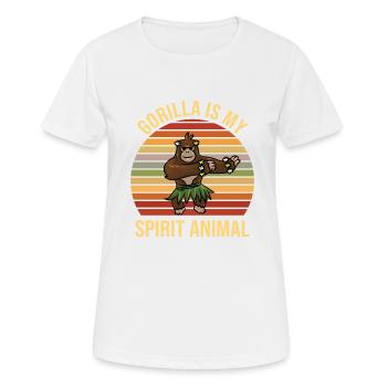 Spirit Animal Gorilla tanzen Musik - Frauen T-Shirt atmungsaktiv - Weiß - Vorne - AI Model Female 172 dark (172cm)