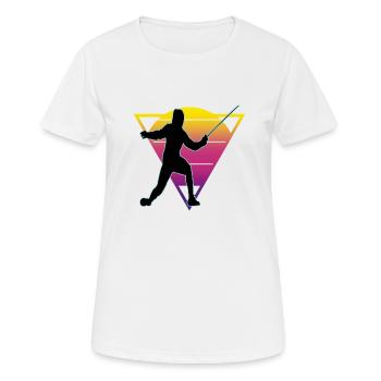 Escrime Escrime Escrime sportive - T-shirt respirant Femme - blanc - Devant - AI Model Female 172 dark (172cm)