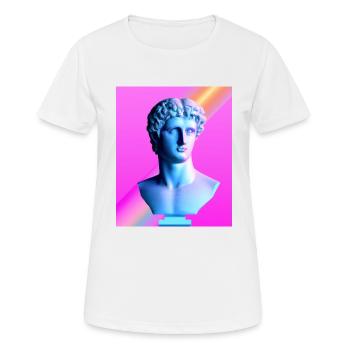 Vaporwave Statue Römische Büste - Frauen T-Shirt atmungsaktiv - Weiß - Vorne - AI Model Female 172 dark (172cm)