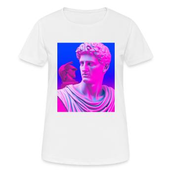Vaporwave Statue Römische Büste - Frauen T-Shirt atmungsaktiv - Weiß - Vorne - AI Model Female 172 dark (172cm)