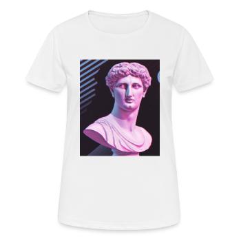 Vaporwave Statue Römische Büste - Frauen T-Shirt atmungsaktiv - Weiß - Vorne - AI Model Female 172 dark (172cm)