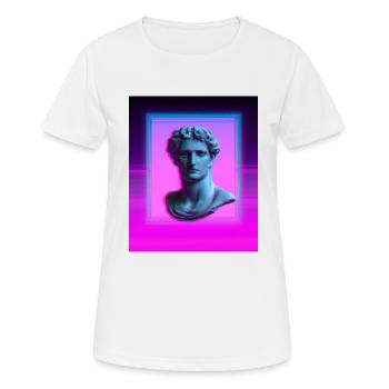Vaporwave Statue Römische Büste - Frauen T-Shirt atmungsaktiv - Weiß - Vorne - AI Model Female 172 dark (172cm)