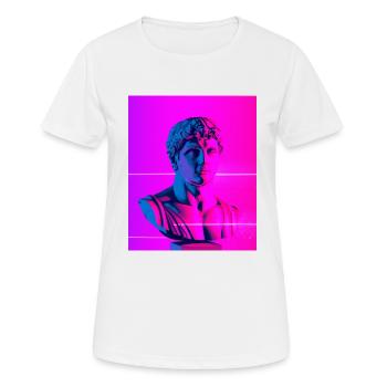 Vaporwave Statue Römische Büste - Frauen T-Shirt atmungsaktiv - Weiß - Vorne - AI Model Female 172 dark (172cm)
