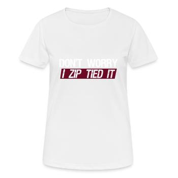 Ne vous inquiétez pas, je l’ai lié si - T-shirt respirant Femme - blanc - Devant - AI Model Female 172 dark (172cm)