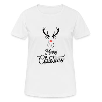 Christmas reindeer with red nose - Women's Breathable T-Shirt - white - Front - AI Model Female 172 dark (172cm)
