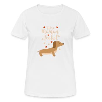 Fiere maman de teckel Dachshund Mama Gift - Women's Breathable T-Shirt - white - Front - AI Model Female 172 dark (172cm)