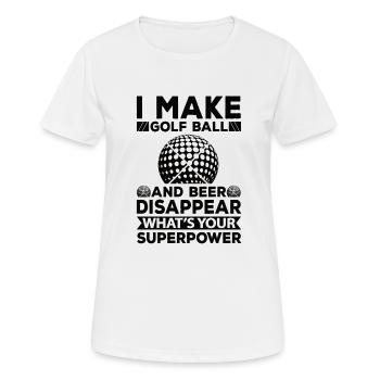 Golf Beer Tee Golf Ball Golfer Drink - T-shirt respirant Femme - blanc - Devant - AI Model Female 172 dark (172cm)