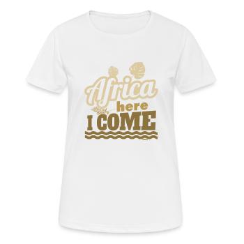 Afrika ich komme - Frauen T-Shirt atmungsaktiv - Weiß - Vorne - AI Model Female 172 dark (172cm)