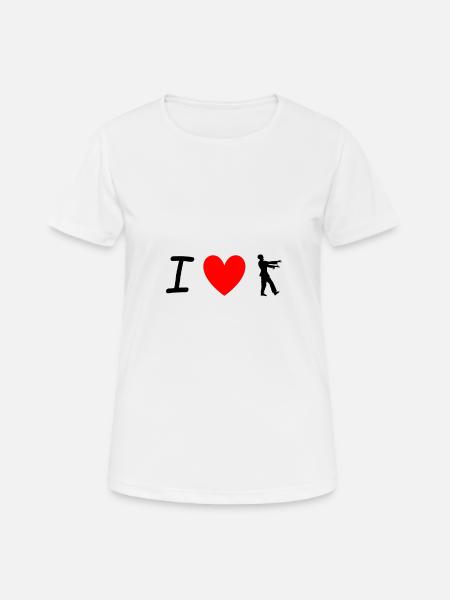 I love Zombies Lustig - Frauen T-Shirt atmungsaktiv - Weiß
