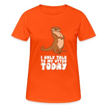 Petits jeux de mots sur les loutres et blagues sur les loutres - T-shirt respirant Femme - orange néon - Devant - AI Model Female 172 dark (172cm)