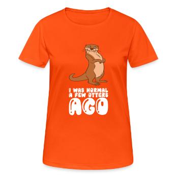 Petits jeux de mots sur les loutres et blagues sur les loutres - T-shirt respirant Femme - orange néon - Devant - AI Model Female 172 dark (172cm)