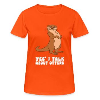 Petits jeux de mots sur les loutres et blagues sur les loutres - T-shirt respirant Femme - orange néon - Devant - AI Model Female 172 dark (172cm)