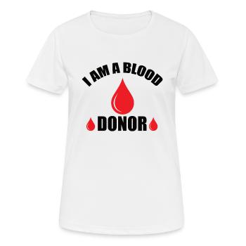 Blood donation Blood donations Blood donors - Women's Breathable T-Shirt - white - Front - AI Model Female 172 dark (172cm)