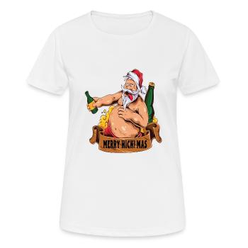 Merry Hick Mas Funny Christmas Outfit - Women's Breathable T-Shirt - white - Front - AI Model Female 172 dark (172cm)