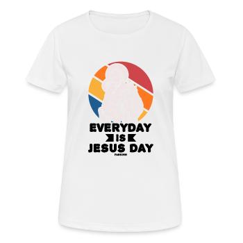 Chaque jour est le jour de Jésus - T-shirt respirant Femme - blanc - Devant - AI Model Female 172 dark (172cm)