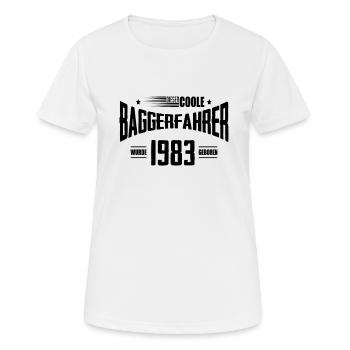 Geburtstag Baggerfahrer Baugeräteführer 1983 - Frauen T-Shirt atmungsaktiv - Weiß - Vorne - AI Model Female 172 dark (172cm)