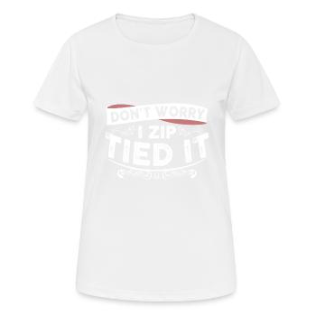 Mach Dir Keine Sorgen, Dass Ich IT Garage - Frauen T-Shirt atmungsaktiv - Weiß - Vorne - AI Model Female 172 dark (172cm)