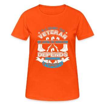 Ich Bin Ein Mürrischer Alter Veteran, Mein Niveau - T-shirt respirant Femme - orange néon - Devant - AI Model Female 172 dark (172cm)