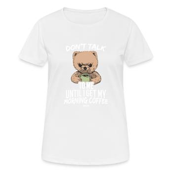 lustiger Spruch schlechte Laune Kaffee - Frauen T-Shirt atmungsaktiv - Weiß - Vorne - AI Model Female 172 dark (172cm)