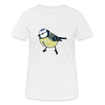 Mésange bleue Oiseau de l'année Mésange bleue - T-shirt respirant Femme - blanc - Devant - AI Model Female 172 dark (172cm)