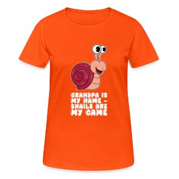 Grand-père est mon nom Escargots - T-shirt respirant Femme - orange néon - Devant - AI Model Female 172 dark (172cm)