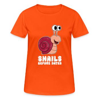 Schnecken Vor Dates - Frauen T-Shirt atmungsaktiv - Neonorange - Vorne - AI Model Female 172 dark (172cm)