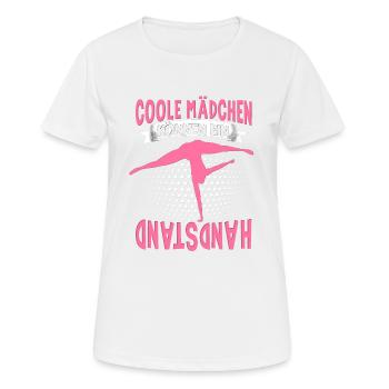Handstände Handstand Turnerin Damen Mädchen - Frauen T-Shirt atmungsaktiv - Weiß - Vorne - AI Model Female 172 dark (172cm)