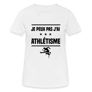 Je Peux Pas J'ai athlétisme sport athlète humour - T-shirt respirant Femme - blanc - Devant - AI Model Female 172 dark (172cm)