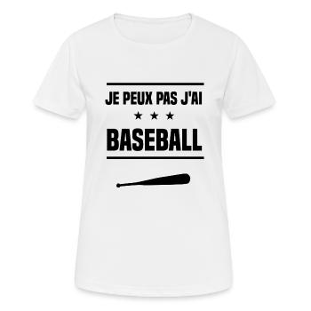Je Peux Pas J'ai baseball batte batteur humour - T-shirt respirant Femme - blanc - Devant - AI Model Female 172 dark (172cm)