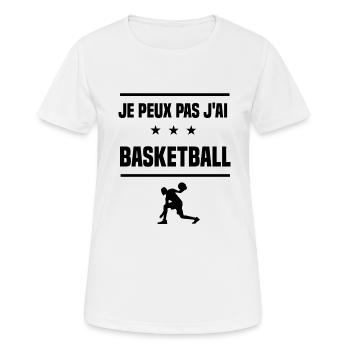 Je Peux Pas basketball sport basketteur humour - T-shirt respirant Femme - blanc - Devant - AI Model Female 172 dark (172cm)