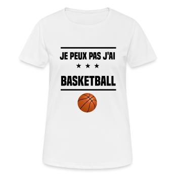 Je Peux Pas J'ai basketball basketteur humour - T-shirt respirant Femme - blanc - Devant - AI Model Female 172 dark (172cm)