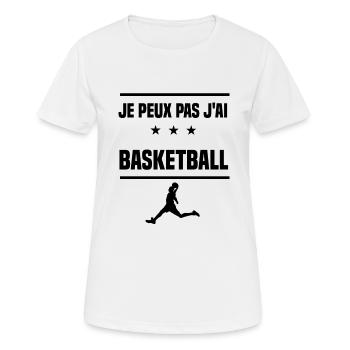 Je Peux Pas basketball joueur basketteur humour - T-shirt respirant Femme - blanc - Devant - AI Model Female 172 dark (172cm)
