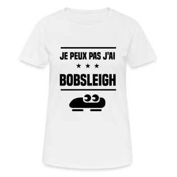 Je Peux Pas J'ai bobsleigh bobsleigher humour - T-shirt respirant Femme - blanc - Devant - AI Model Female 172 dark (172cm)