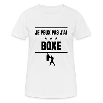 Je Peux Pas J'ai boxe boxeur humour - T-shirt respirant Femme - blanc - Devant - AI Model Female 172 dark (172cm)