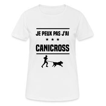 Je Peux Pas J'ai canicross canicross humour - T-shirt respirant Femme - blanc - Devant - AI Model Female 172 dark (172cm)