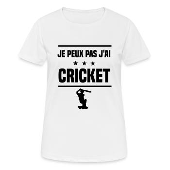 Je Peux Pas J'ai cricket batteur humour - T-shirt respirant Femme - blanc - Devant - AI Model Female 172 dark (172cm)