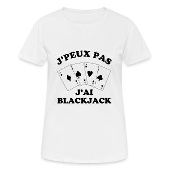Je peux pas j ai BLACKJACK 2 - T-shirt respirant Femme - blanc - Devant - AI Model Female 172 dark (172cm)
