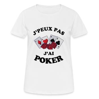 Poker 5 - T-shirt respirant Femme - blanc - Devant - AI Model Female 172 dark (172cm)