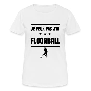 Je Peux Pas J'ai floorball unihockey humour - T-shirt respirant Femme - blanc - Devant - AI Model Female 172 dark (172cm)