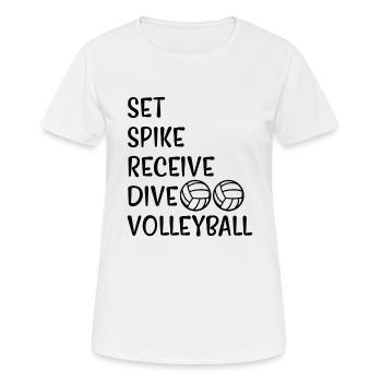 Volleyball Volley Aufschlag Volleyballspieler - Frauen T-Shirt atmungsaktiv - Weiß - Vorne - AI Model Female 172 dark (172cm)