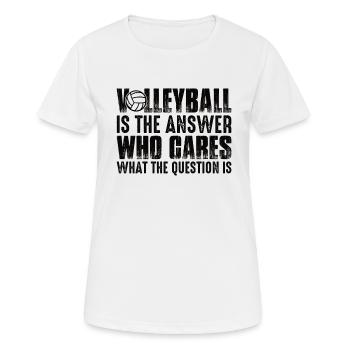 Volleyball Volley Aufschlag Volleyballspieler - Frauen T-Shirt atmungsaktiv - Weiß - Vorne - AI Model Female 172 dark (172cm)