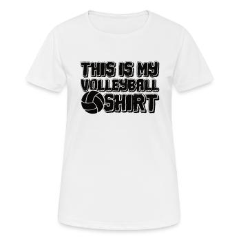 Volleyball Volley Aufschlag Volleyballspieler - Frauen T-Shirt atmungsaktiv - Weiß - Vorne - AI Model Female 172 dark (172cm)