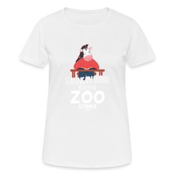 Zebra Schule lernen Streber Kind - Frauen T-Shirt atmungsaktiv - Weiß - Vorne - AI Model Female 172 dark (172cm)